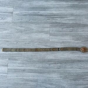 3/$20⚡️ Vintage Jeweled Flower Broach Gem Brass Stretch Clasp Belt